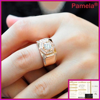 [With GRA Certificate]S925 Moissanite Platinum Diamond Ring 18K Rose Gold Ring Open Ring Unisex