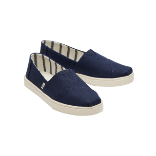 TOMS รองเท้าลำลองผู้หญิง แบบสลิปออน (Slip on) รุ่น Cupsole Alpargata Navy Heritage Canvas รองเท้าลิขสิทธิ์แท้