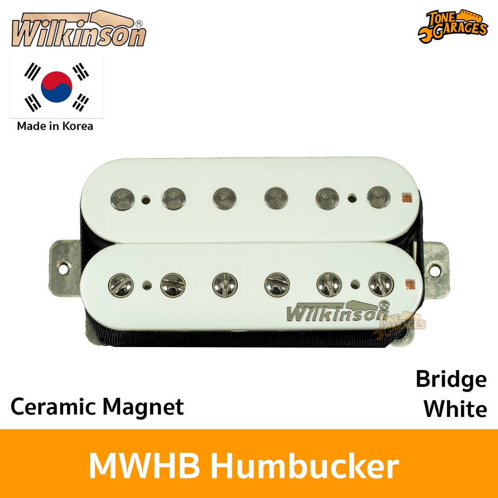 Wilkinson MWHBB Humbucker Ceramic Magnet 4C ปิ๊กอัพกีต้าร์ ตัดคอยล์ได้ สีขาว(White) ตำแหน่ง Bridge Made in Korea