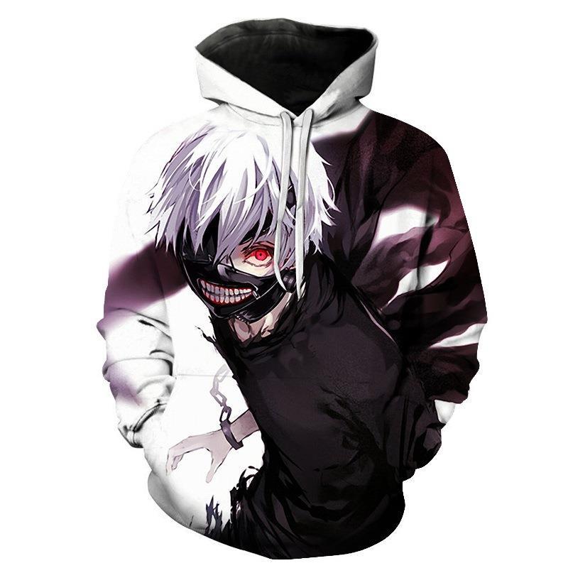 Tokyo Ghoul Hoodie Anime Coat 3D พิมพ์เสื้อกันหนาว Outerwear