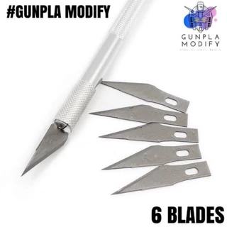 Modeler Knife มีดสำหรับงานโมเดล ด้ามจับอลูมิเนียม 6 ใบมีด