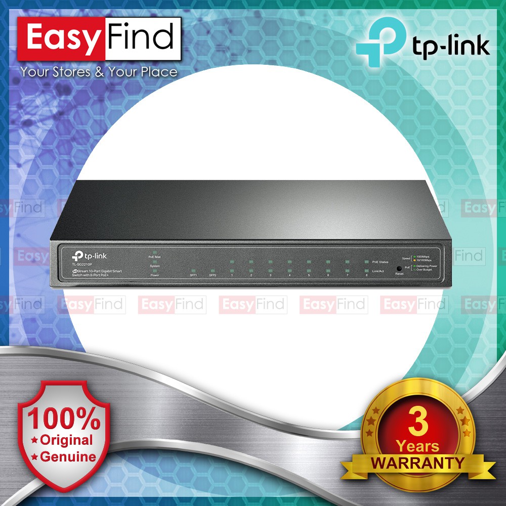 TP-Link TL-SG2210P 8-PORT POE GIGABIT 2 SFP SWITCH