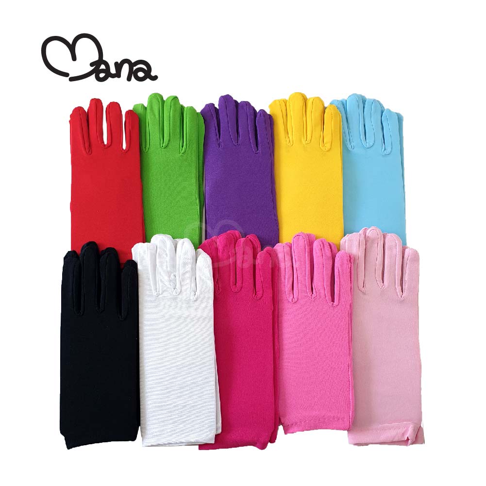 Free size ถุงมือข้อสั้นสีพื้น ผ้ายืด ใส่แฟชั่น แฟนซี