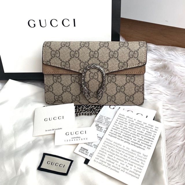 Like new Gucci super mini dionysus ปี18 สภาพสวยค่ะ ขอบมุมสวย ภายในสะอาด หนังทรงแข็ง หนังหอม