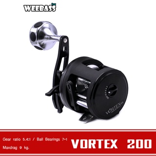 WEEBASS รอก - รุ่น VORTEX เบอร์ 200/201 (สีดำ) รอกตกปลา รอกเบท รอกกลม