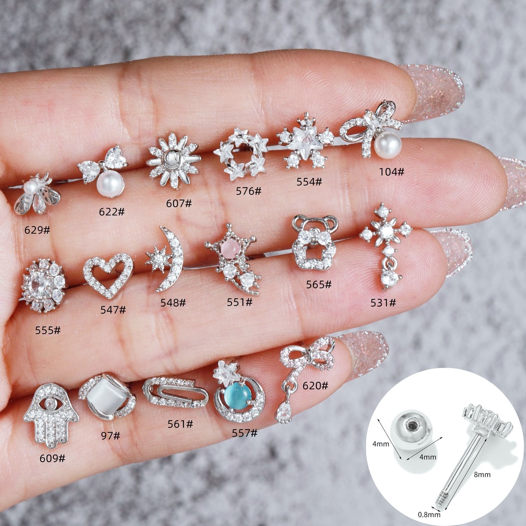 ต่างหูสตั๊ด สเตนเลส เพทาย ต่างหูสตั๊ด เรียบง่าย ดาว ขนาดเล็ก ต่างหู เครื่องประดับสตรี เดี่ยว