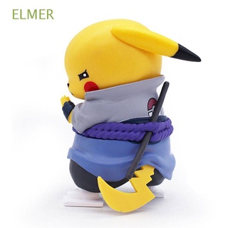 Elmer โมเดลฟิกเกอร์การ์ตูน Pokemon Sasuke Uchiha Pikachu ของเล่นสําหรับเด็ก