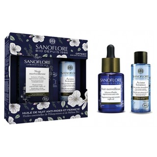 Sanoflore Nuit Merveilleuse Regenerating Anti-Wrinkle Night Oil Organic 30ml + Cleansing Micellar Water Organic 50ml