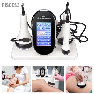 Pisces317 40KHz Cavitation Machine 3 Heads Skin Rejuvenation RF Body Slimming Beauty Instrument 100‑240V