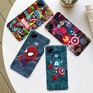 เคสโทรศัพท์ซิลิโคน TPU แบบนิ่ม ลายมาร์เวล ฮีโร่ สําหรับ Realme C25 C25s