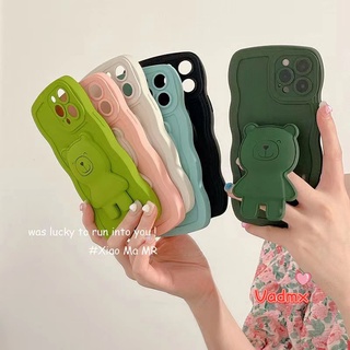 เคสโทรศัพท์มือถือ ซิลิโคนนิ่ม ลายหมี พร้อมขาตั้ง สําหรับ Xiaomi 12 Pro Mi 11 Pro 10 Redmi K50 K40 K30 Pro