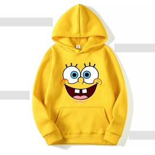 【COD】 เสื้อกันหนาวมีฮู้ดพิมพ์ลายการ์ตูน SpongeBob เสื้อแขนยาวแฟชั่นผู้ชายและผู้หญิง