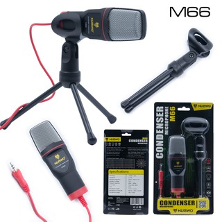 Microphone ไมค์โครโฟน พร้อมขาตั้ง รุ่น M66 สีดำ Black