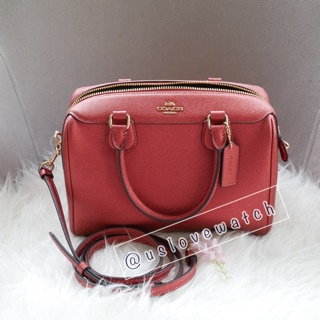 กระเป๋าหมอน MINI BENNETT SATCHEL COACH F39706 METALLIC CURRANT/LIGHT GOLD