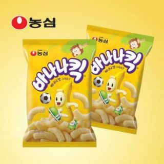 พร้อมส่ง​ 바나나킥 ขนมอบกรอบรสกล้วย Nongshim Banana Kick 2 ขนาด