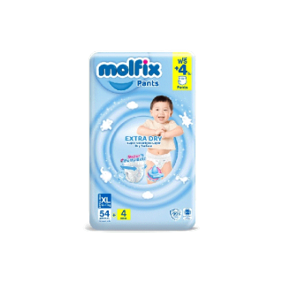 Molfix ผ้าอ้อมเด็กโมลฟิกซ์ เอ็กซ์ตร้า ดราย แพ้นส์ XL 54+4 ชิ้น
