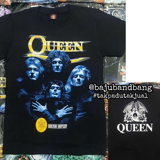 เสื้อยืด พิมพ์ลายวงร็อค Queen Bohemian Rhapsody Baju สไตล์วินเทจ | ร็อคร้อน | ร็อคใช่ | 757 เสื้อยืดผ้าฝ้าย 100% พิมพ์ลายวงร็อค lelaki สีดํา พลัสไซซ์ XS-XXXL ของขวัญวันเกิด สําหรับผู้ชาย