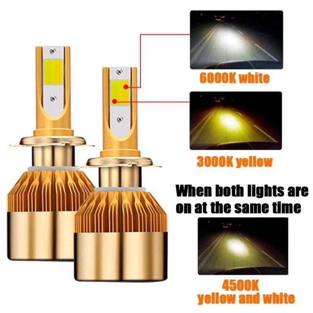 HB4 9006 3 สี 3000K 4500K 6500K ไฟ Led รถยนต์คู่ A00207