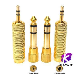 แจ๊ค 6.35 mm ST ปลั๊กท้าย 3.5 mm ST  ปลั๊ก ปลั๊กแจ๊ค 3.5mm ST ปลั๊กท้าย 6.35 mm ST แจ๊คหัวไมค์ ชุด4ตัว