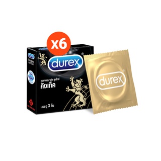 Durex ดูเร็กซ์ คิงเท็ค ถุงยางอนามัยแบบมาตรฐานผิวเรียบ ถุงยางขนาด 49 มม. 3 ชิ้น x 6 กล่อง (18 ชิ้น) Durex Kingtex Condom