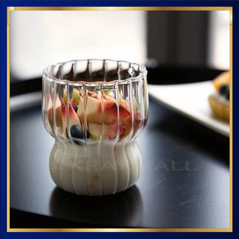 ถ้วยข้าวโอ๊ตถ้วยอาหารเช้าแก้วคริสตัล 260ml GL438