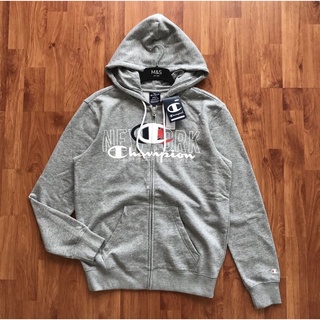 CP⏸CHAMPION HOODED FULL ZIP SWEATSHIRT เสื้อฮู้ดแบรนด์