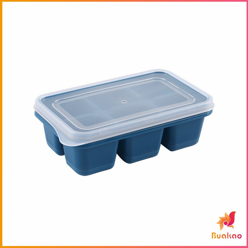 BUAKAO แม่พิมพ์น้ำแข็งก้อน ฝาปิด พร้อมฝา 6 ช่อง Ice tray mould - รูปที่ 5