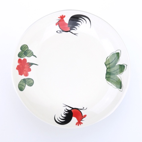 INDRA CERAMIC จานชามหลายขนาด ลายไก่โบราณ เซรามิกเข้าไมโครเวฟได้ รูปที่ 3
