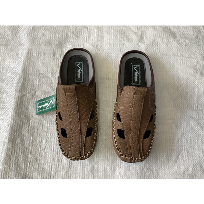 คัทชูรองเท้าผู้ชายแนวMoccasin(มอคคาซิน)เปิดส้นลายช้าง รหัส 858
