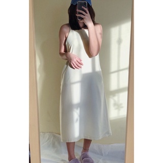 [พรีออเดอร์จัดส่ง 4 ต.ค.] Sunny dress *แบบยาว* เดรสสายเดี่ยวคอสูงแบบยาว