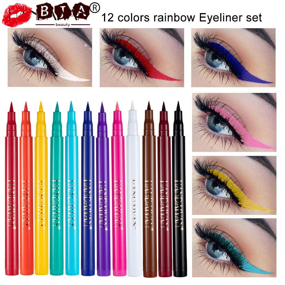 Bja ดินสออายไลเนอร์ เนื้อลิขวิด ติดทนนาน 12 สี DIY