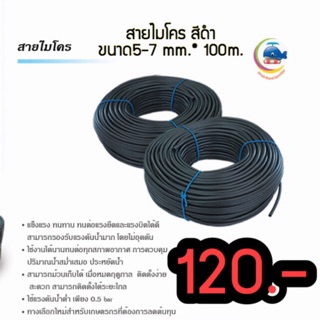 สายไมโคร สีดำ ขนาด5-7 mm.* 100m.(2.2kg)