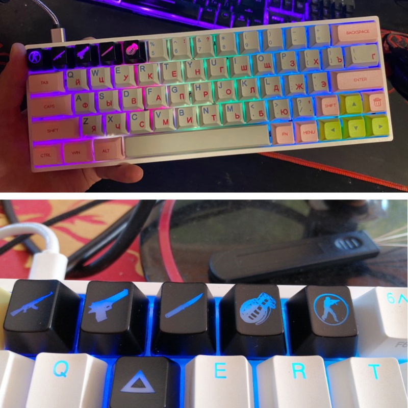 Con คีย์บอร์ดอะไหล่ Keycaps Shot เกมธีม Backlit Keycaps สําหรับ Cherry MX