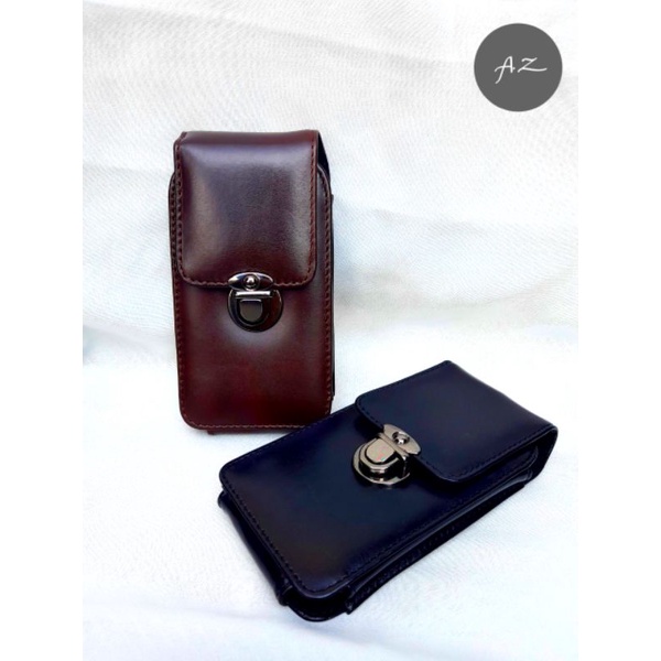 Hp หนังวัวแท้ Single / Double Slot Men & 39;s กระเป๋าสตางค์โทรศัพท์มือถือเอว