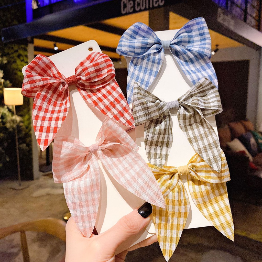 Fashion ยางเส้นคู่ โบว์ผูกผม น่ารักมีให้เลือก หลายลาย พร้อมส่งจากไทย Q-85