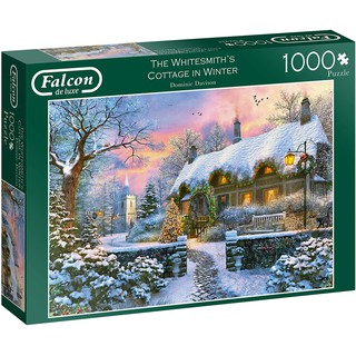 จิ๊กซอว์ Falcon - The Whitesmiths Cottage in Winter  1000 piece  (ของแท้  มีสินค้าพร้อมส่ง)