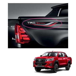 Sticker ข้างกระบะท้าย TRD ขวา สีขาว 1 ชุด แท้ สำหรับ โตโยต้า Toyota ไฮลักซ์ Hilux รีโว่ Revo ร็อคโค่ Rocco ปี 2015 2019