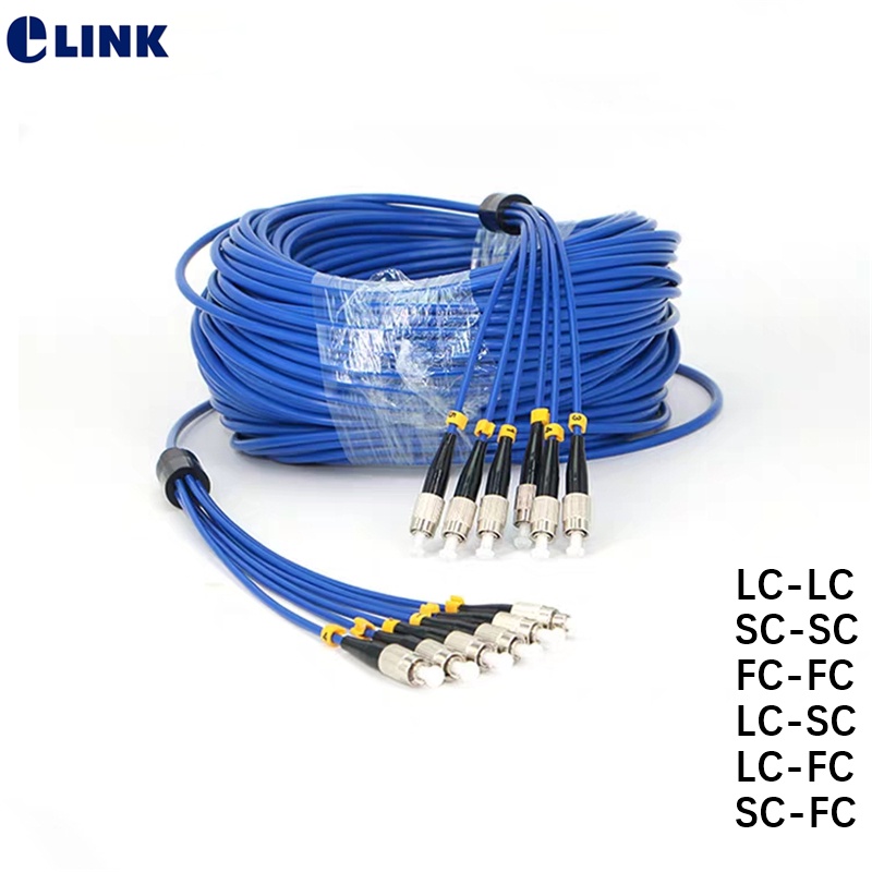 30mtr 6 core Armored fiber patchcords SC LC FC ST UPC APC Singlemode 6 fibers Armored optical fibre 
