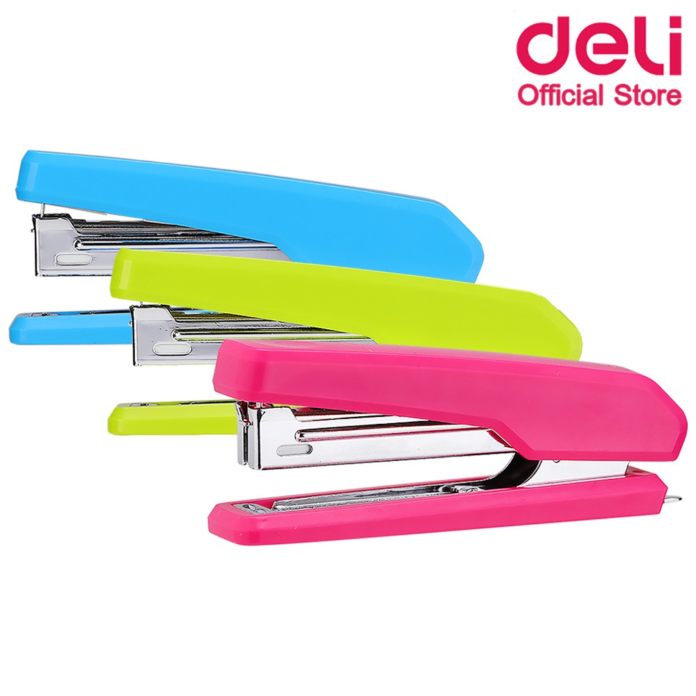 เครื่องเย็บกระดาษ Deli แม็ก แม็คเย็บกระดาษ ที่เย็บกระดาษ 15 แผ่น ใช้กับลวดเบอร์ 10 อุปกรณ์สำนักงาน (คละสี 1 ชิ้น)