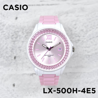 นาฬิกา Casio Standard รุ่น LX500H4E5 นาฬิกาผู้หญิง สายเรซิ่นสีชมพูขาวสุดน่ารัก