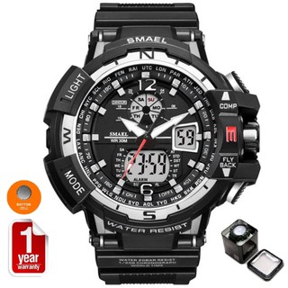 SMAEL นาฬิกาข้อมือผู้ชาย Sport Digital LED &amp; Analog รุ่น SM1376 (Black)