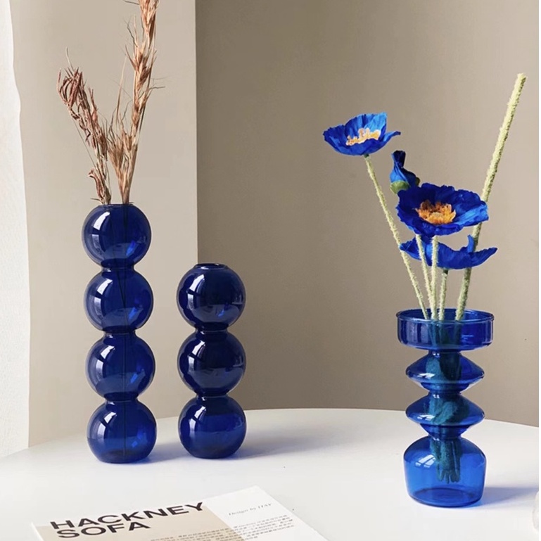 [SEE✿ ดอกไม้] อิน สไตล์เดิมฟองแจกันนอร์ดิกแจกันขนาดเล็กเครื่องประดับห้องนั่งเล่นการจัดดอกไม้แก้วใสมูลค่าสูงมะระฟองแจกันแก้วใสน้ําวัฒนธรรมตกแต่งดอกไม้เครื่องประดับขนาดเล็กเก