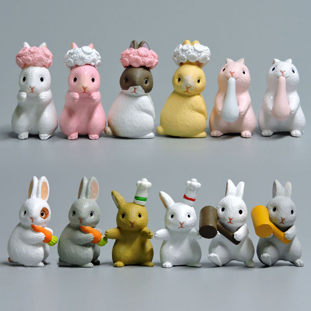 REBUY Cartoon Action Figures Mini Figurine Model Micro Landscape Animal ...