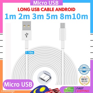 【พร้อมส่ง】สายชาร์จ Micro USB ยาว 1 ม. 2 ม. 3 ม. 5 ม. 8 ม. 10 ม. สําหรับโทรศัพท์มือถือ กล้องวงจรปิด มอนิเตอร์