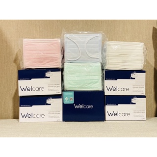 Welcare Mask for Kids หน้ากากอนามัยเด็ก คละสี ขนาด 9.5 cm x 12.5 cm พร้อมส่ง ของแท้ 100%