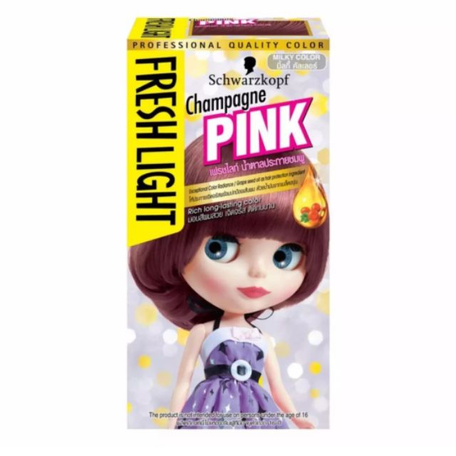 ลดพิเศษ150฿ ครีมเปลี่ยนสีผมSchwarzkopf Fresh Light Milky Color CHAMPAGNE PINK