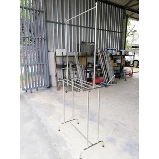 ราวตากผ้าเช็ดตัวสแตนเลสเกรด304 รุ่นเสริมคานบน ยาว80xกว้าง40xสูง200cm ถอดประกอบได้ พร้อมส่ง!!