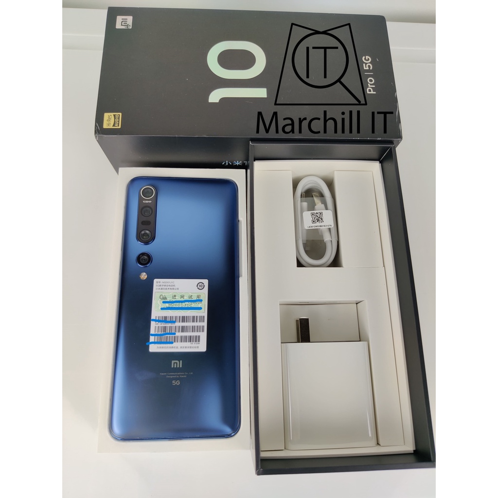 (มือสอง)Xiaomi Mi 10 Pro 5G Ram 12GB , ROM 512GB เครื่องนอก รอมEU สีน้ำเงิน