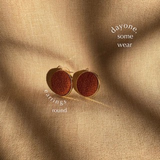 dayone.somewear🔍 __earring (round)🥨 ต่างหู ทรงกลม สีน้ำตาล