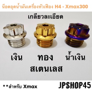 น็อตอุดน้ำมันเครื่อง หัวเฟือง A1 สำหรับ Xmax300 เกลียวละเอียด Engine Oil Port Cover Plug